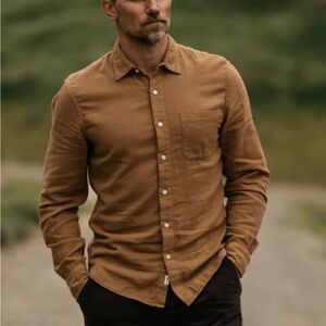 HIROSHI KATO the ripper double gauze organic cotton shirt camel size S